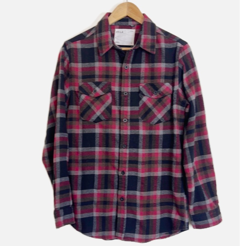 Five Four FFLA flannel plaid button up shirt S